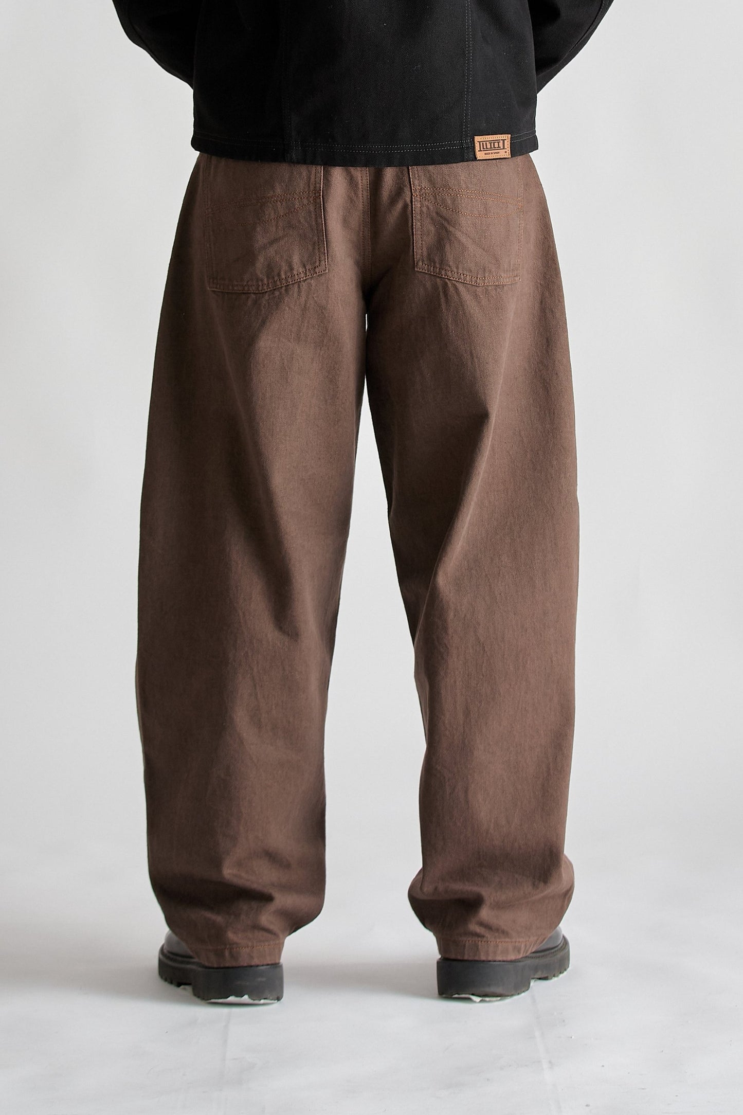 CHOCOLATE DOUBLE KNEE BAGGY JEANS